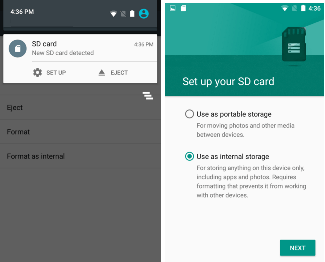 Use SD Card as Default Internal Android Storage