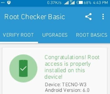 tecno w3 2Broot access installed