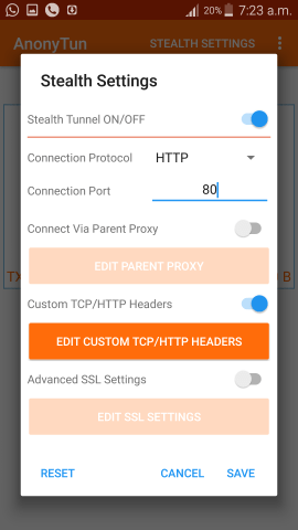 AnonyTun VPN for Glo N0.0kb free browsing
