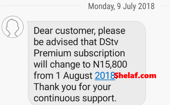 Multichoice sms on new subscription rates