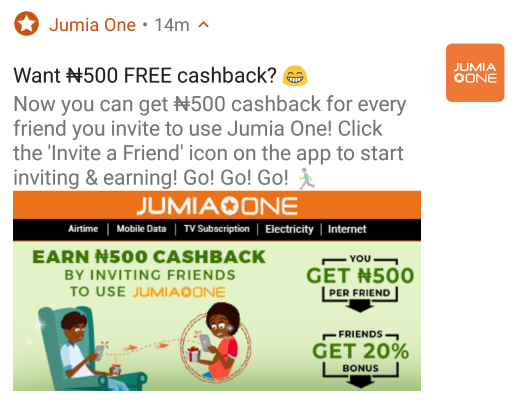 jumia one referral bonus