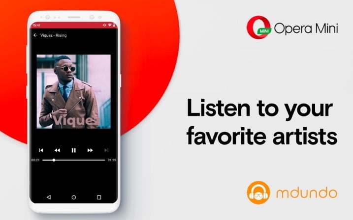 listen to your favorite artists on opera mini