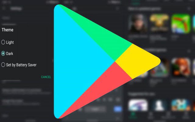 Google Play Store dark mode