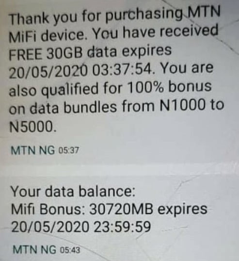 mtn free 30GB data