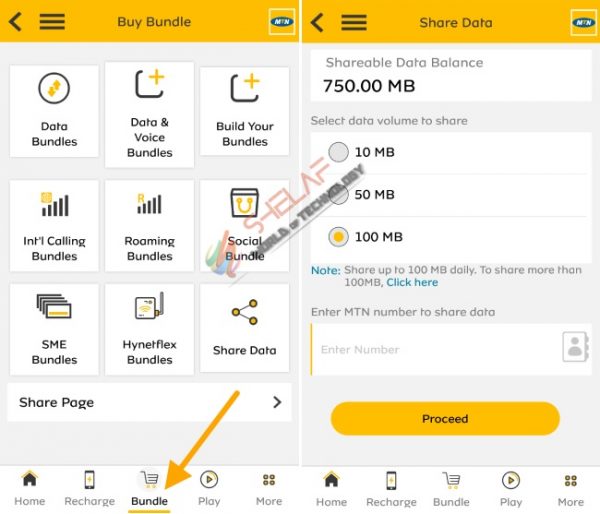 You can Now Share Your MTN Data to Friends and Family Via MyMTN App