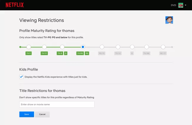 netflix viewing restrictiction