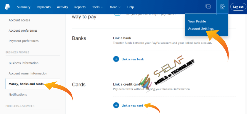 paypal UAE link a card