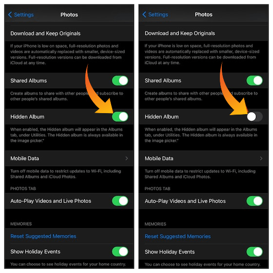 Hide the Album in iOS 14 and iPadOS 14