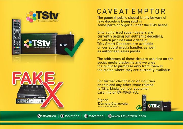 Beware of TStv fake decoders
