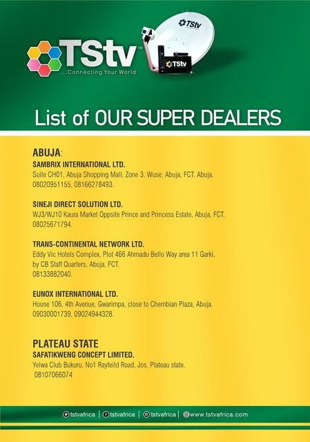 TStv Super Dealers in Abuja and Plateu State