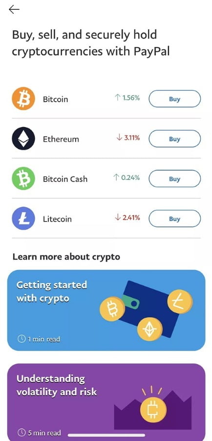 Cryptocurrency with PayPal