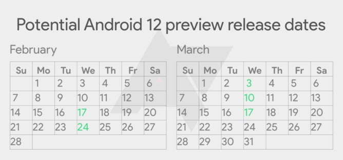 Android 12 potential release dates