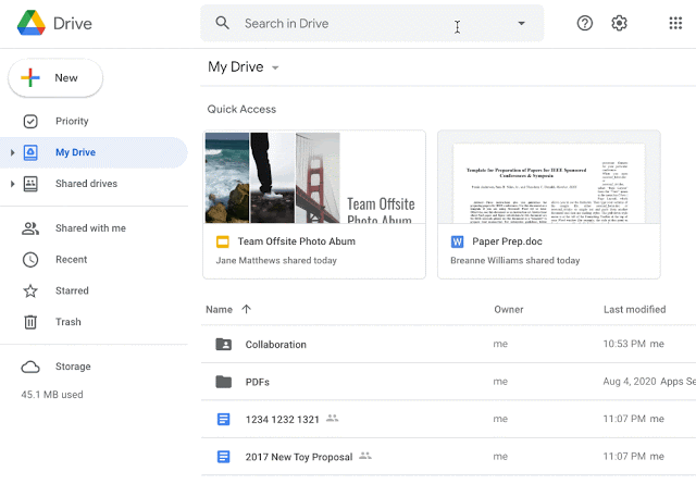 Google Drive Search Operators