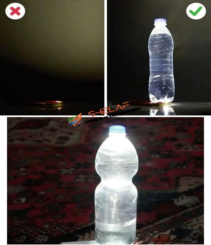 bottle of water to make a night emergency light