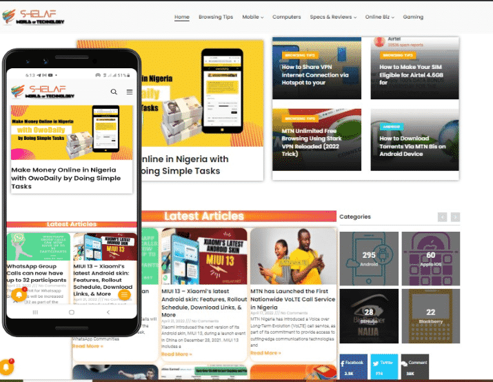 shelaf blog desktop and mobile version