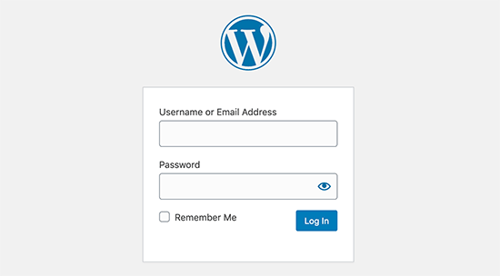 start a blog wordpress admin login page