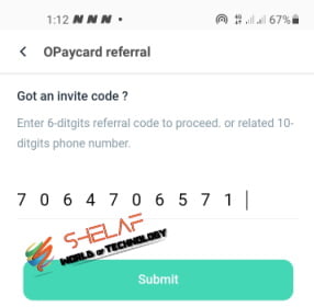 OPay Debit Card Referral Code