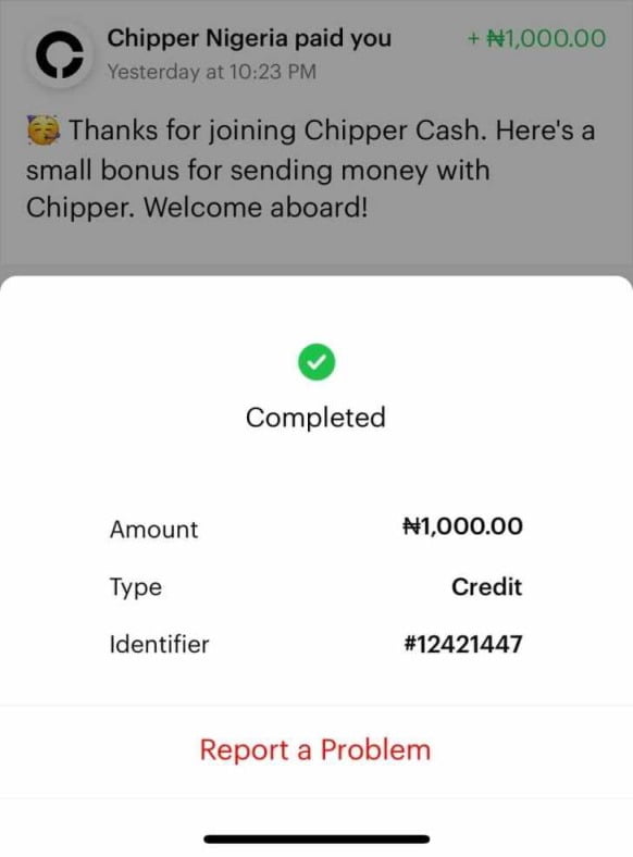 Chipper Cash N1000 Reerral Bonus