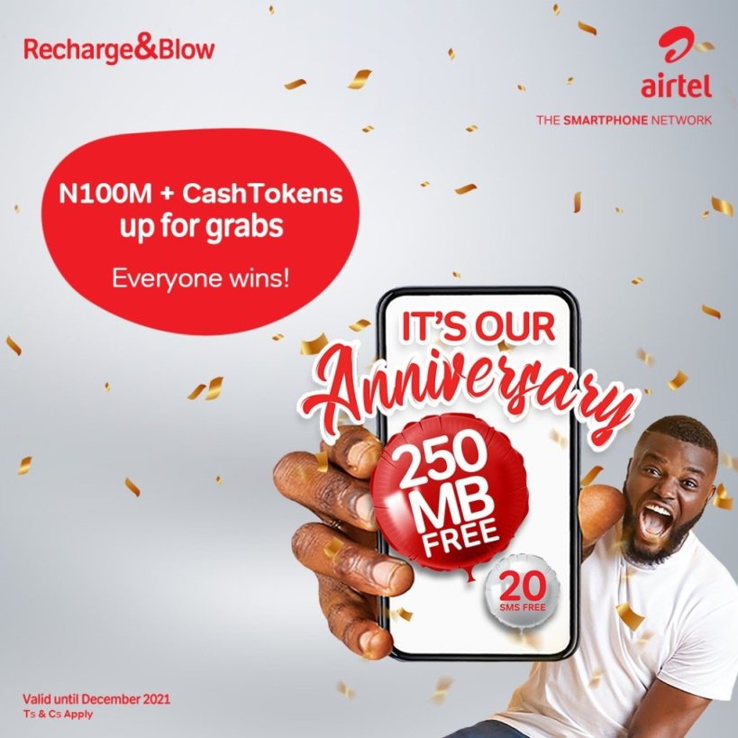 Airtel Recharge and Blow campaign Anniversary Offer