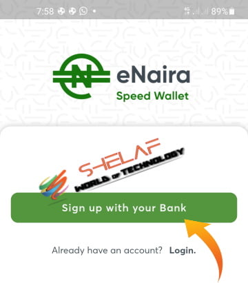 eNaira wallet signup option
