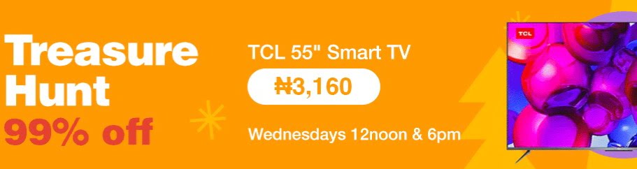 TCL Smart tv va available on jumia treasure hunt
