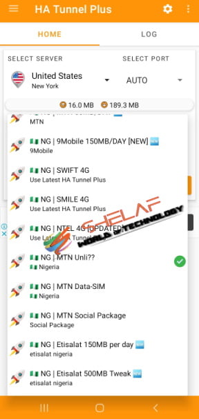 Free Browsing With HA Tunnel Plus MTN Unlimited Server Selection
