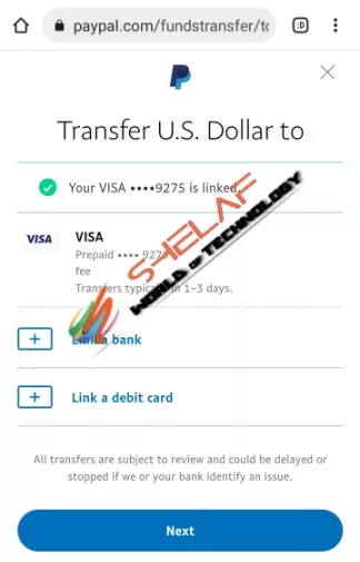 Transfer us dollar from PayPal to a uba Prepaid Card