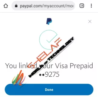 linking of visa prepad card to paypal