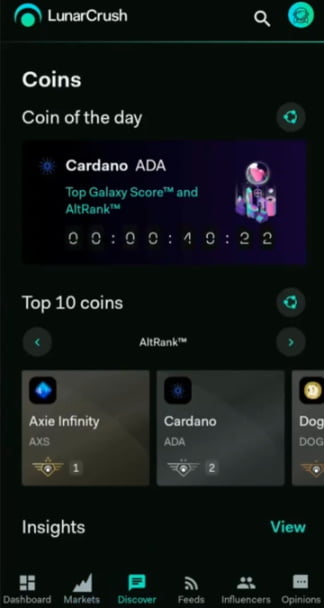 cardano coin of the day on luncrush