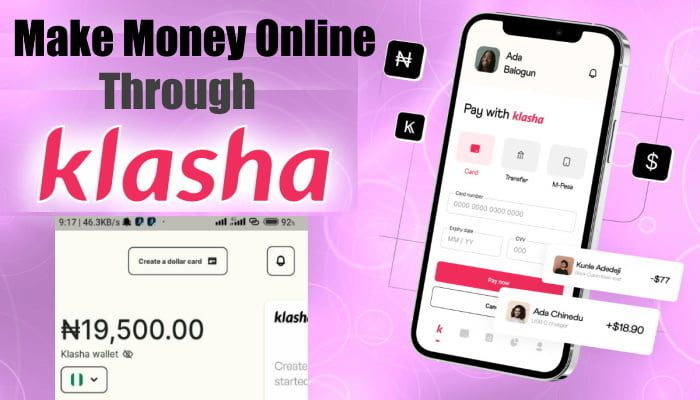 Make money online using klasha app