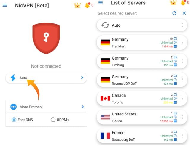 Nic VPN List of Servers
