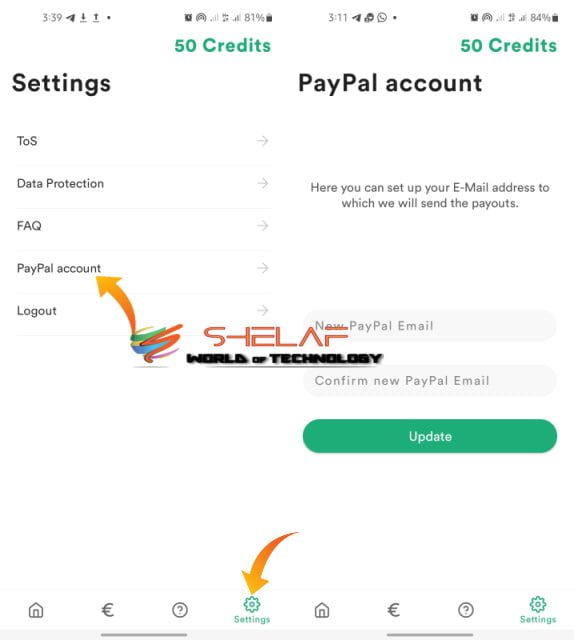 How to link PayPal email with the MyDailyCash