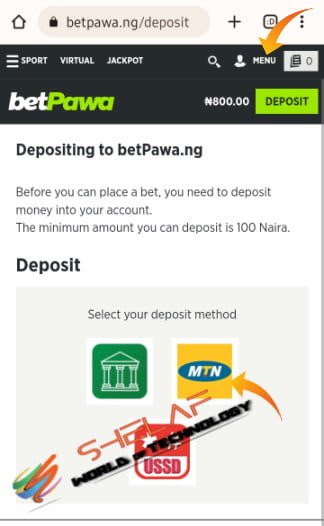 deposit to betpawa with mtn airtime