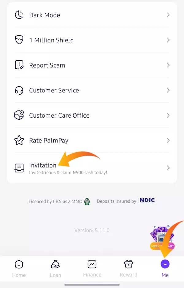 Palmpay referral Code