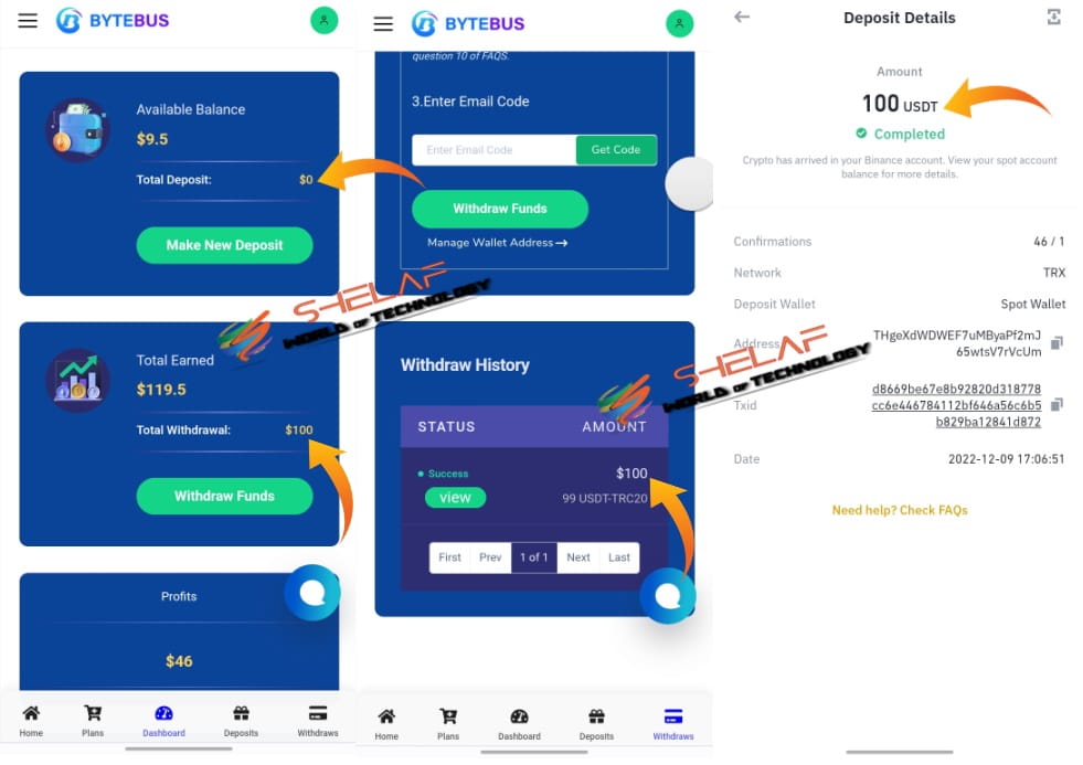 bytebus investment free plan payment proof