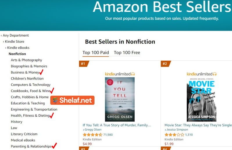 Amazon KDP nonfiction best sellers
