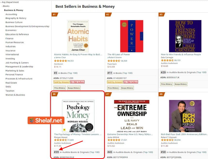 best selling book on Amazon KD psychology of money