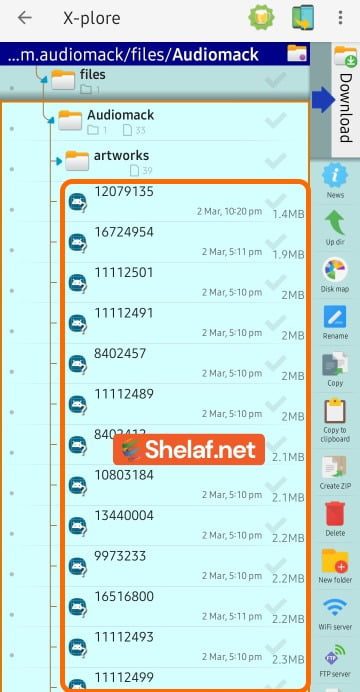 audiomack-download to phone locate tracks in the folder on x-plore