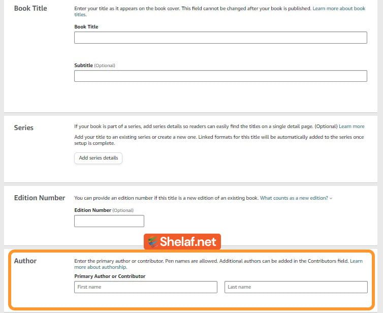 using pen names when uploading book on amazon kdp