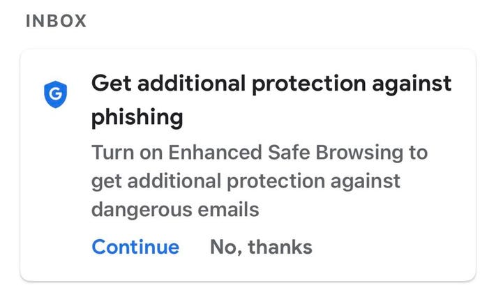 Google Safe Browsing for Gmail users