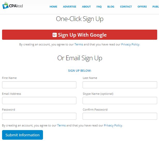 cpalead sign up process