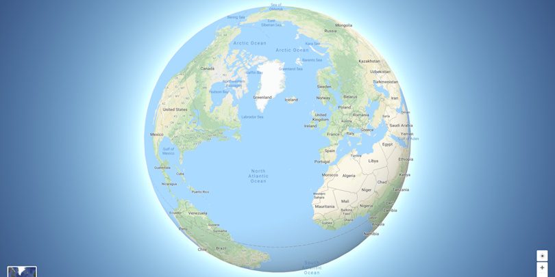 google maps globe