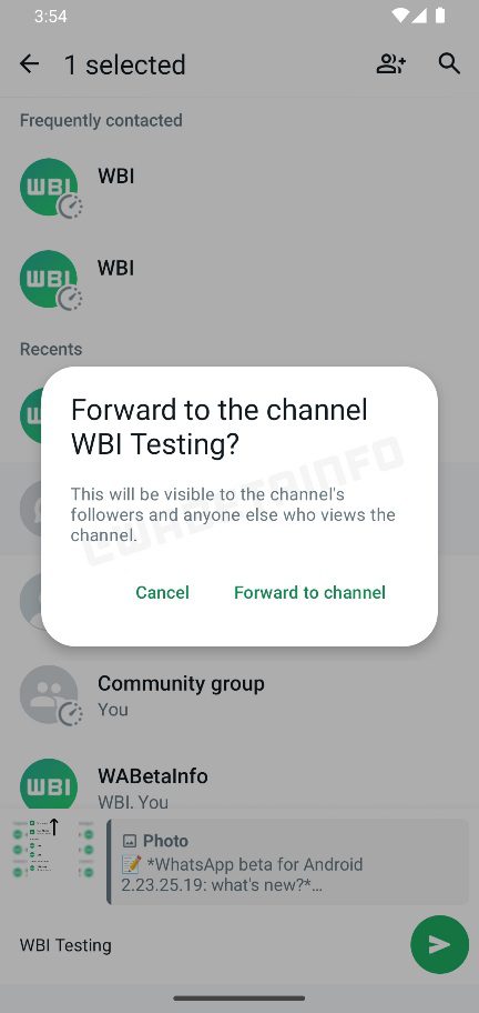 WhatsApp Forward Channel Update