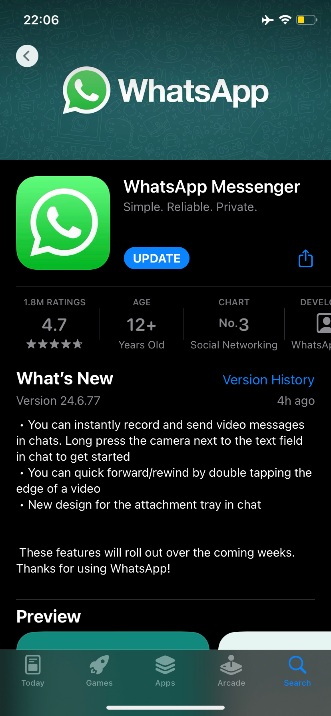 whatsapp ios update features