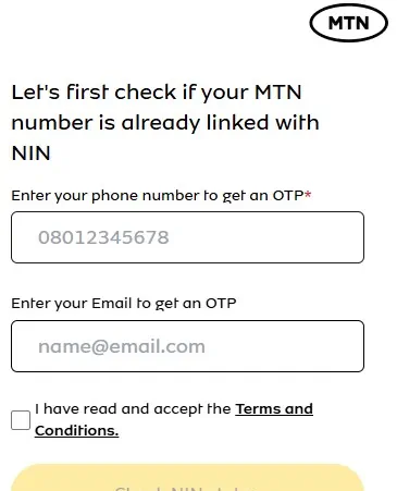 How to link NIN to MTN online