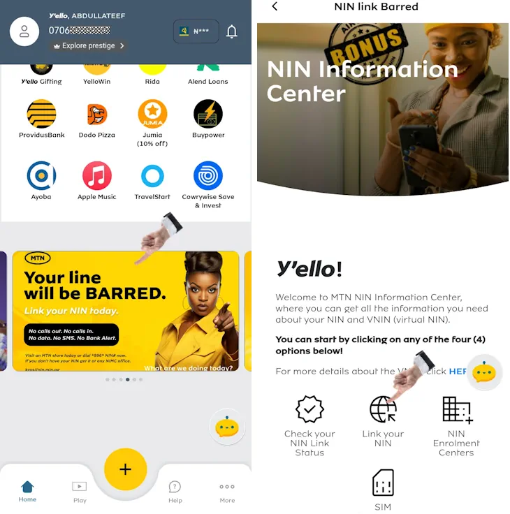 How to link NIN to MTN with MyMTN app