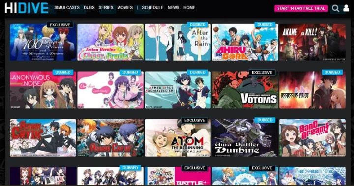 HIDIVE as free Gogoanime alternatives