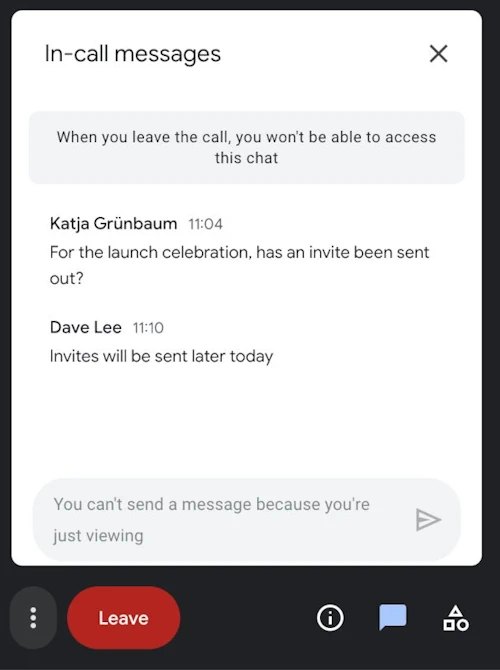 Google Meet Live Streams Now Include In-Meeting Chat