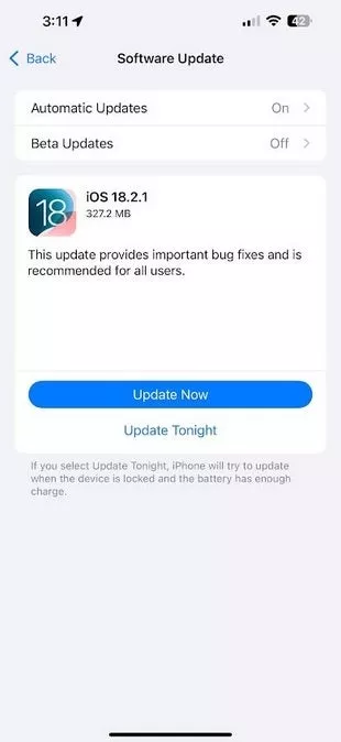 Install iOS 18.2.1 Right Now