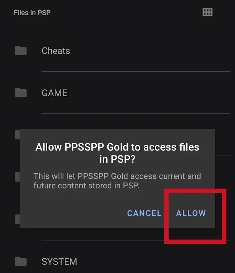 PES 2025 PPSSPP ISO APK Access Permission